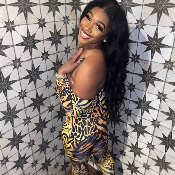 Yellow Animal Print Jumpsuit - Picture 13 of 13